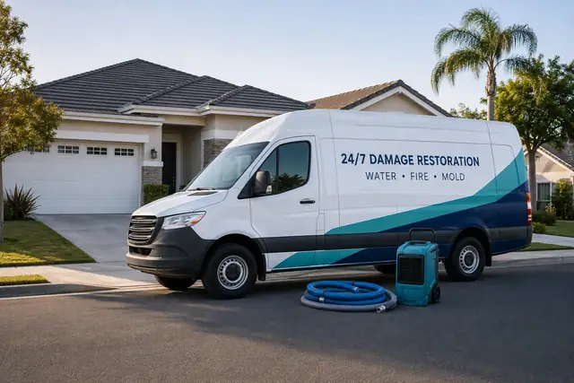 Deodorization Services Freedom Homes, California service vehicle from Costa Mesa AquaTeam